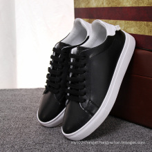 Hot Selling Girls White Black Leather Shoes